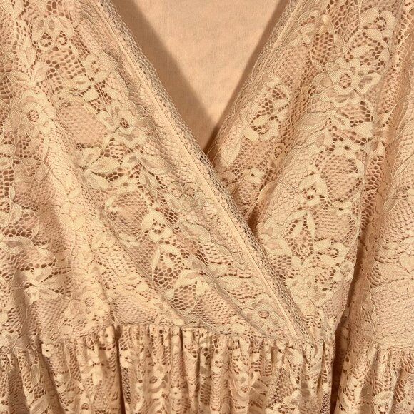 Torrid Womens Faux Wrap Lace Dress‎ Plus Size 3X Pink Feminine Floral Summer - Picture 6 of 8